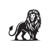 Lion Silhouette flat illustration. vector