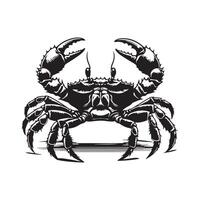 Crab silhouette black flat illustration . vector