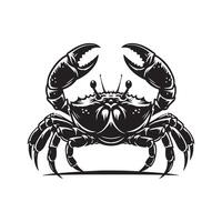 Crab silhouette black flat illustration . vector