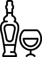negro línea icono para alcohol vector