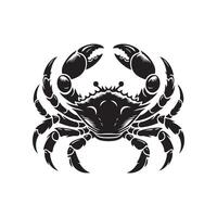 Crab silhouette black flat illustration . vector