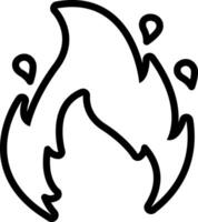Black line icon for fire vector