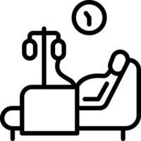 Black line icon for patient vector