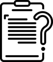 Black line icon for faq vector