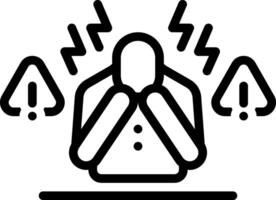 Black line icon for panic attack vector