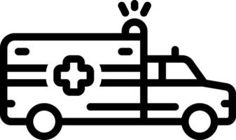 Black line icon for ambulance vector