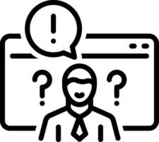 Black line icon for customers questions vector