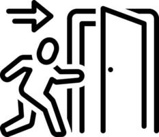Black line icon for exit vector