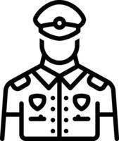 Black line icon for police vector