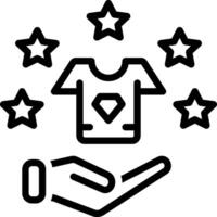 Black line icon for brand values vector