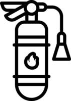 Black line icon for extinguisher vector