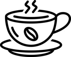 Black line icon for coffee vector