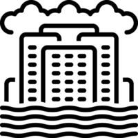 Black line icon for sea level rise vector