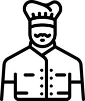 Black line icon for chef vector