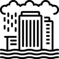 Black line icon for flooding vector