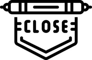 Black line icon for closed vector