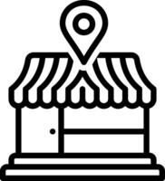 Black line icon for location vector