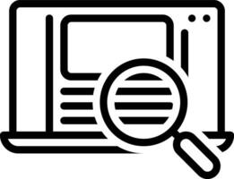 Black line icon for research vector