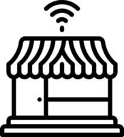 Black line icon for wifi vector