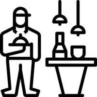 Black line icon for waiter vector