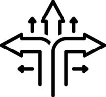 Black line icon for direction vector