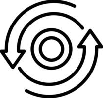 Black line icon for rotate vector