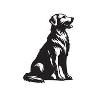 Dog Silhouette flat illustration. vector