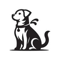 Dog Silhouette flat illustration. vector