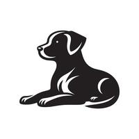 Dog Silhouette flat illustration. vector