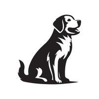 Dog Silhouette flat illustration. vector