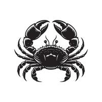 Crab silhouette black flat illustration . vector