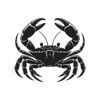 Crab silhouette black flat illustration . vector