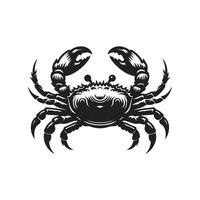 Crab silhouette black flat illustration . vector