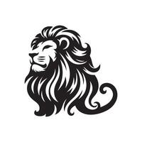 Lion Silhouette flat illustration. vector