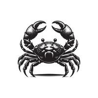 Crab silhouette black flat illustration . vector