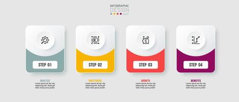 Infographic template business concept with step. vector