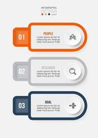 concepto de negocio de plantilla infográfica con flujo de trabajo. vector