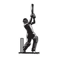 Cricket Silhouette flat illustration. vector