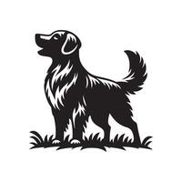 Dog Silhouette flat illustration. vector