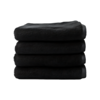 Onyx Opulence Stack of Luxurious Black Towels png