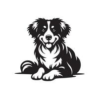 Dog Silhouette flat illustration. vector