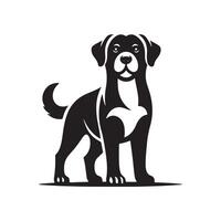 Dog Silhouette flat illustration. vector