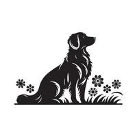 Dog Silhouette flat illustration. vector