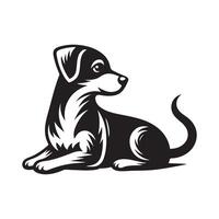 Dog Silhouette flat illustration. vector