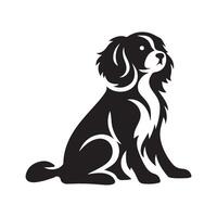 Dog Silhouette flat illustration. vector