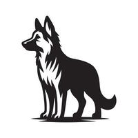 Dog Silhouette flat illustration. vector