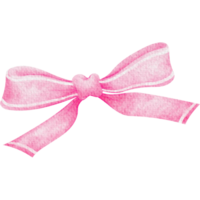 Cute coquette aesthetic pink bow in vintage ribbon style watercolor png
