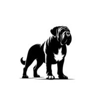 Bulldog dog illustration. Hand drawn line style bulldog dog isolated on white background vector