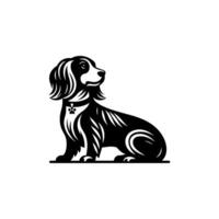 Black dog illustration isolated on white background vector