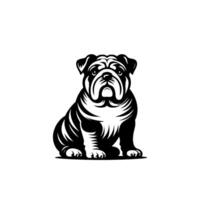 Bulldog dog illustration. Hand drawn line style bulldog dog isolated on white background vector